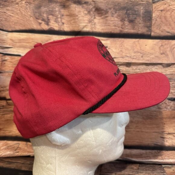 Vtg EXCEL Plainview Texas Red Rope Hat Cap Adjustable Snapback Committed Quality - Picture 2 of 8